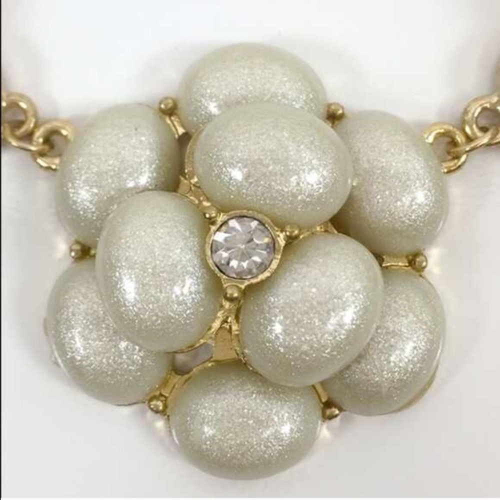 Shimmery Floral Rhinestone Boho Statement Necklace - Picture 3 of 3